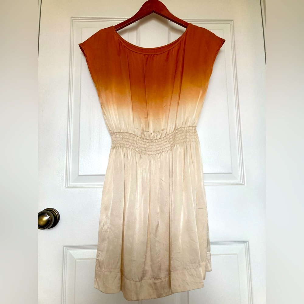 Club Monaco Ombré Silk Dress in Orange